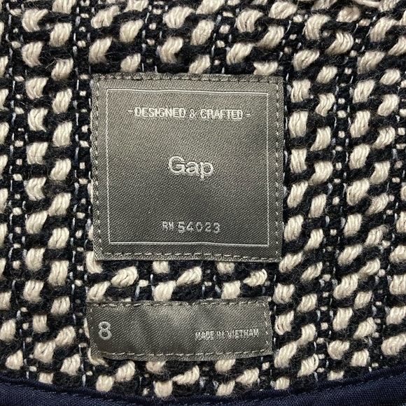 Gap Collarless Frayed Raw Edge Tweed Full Zip Blazer Jacket size 8 EUC! - Picture 4 of 16